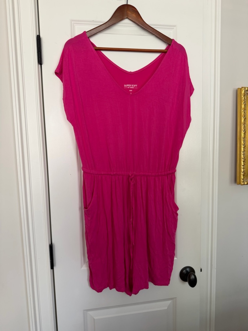 torrid Hot Pink super soft romper - Picture 3 of 6